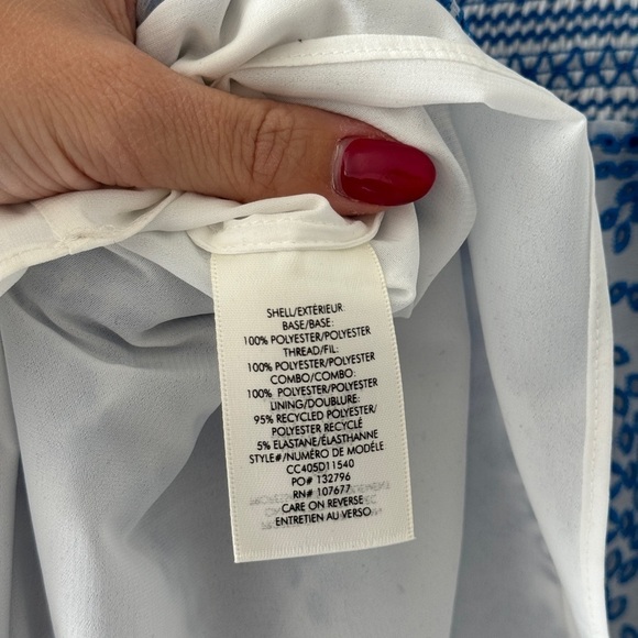 ALICE & OLIVIA Marna Mixed Blue Embroidery Smocked Sundress 12 - Picture 8 of 11